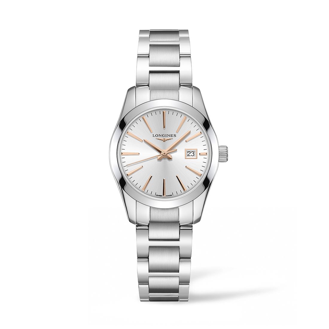 De nieuwe Conquest Classic is opvallend en tegelijkertijd verfijnd
De Conquest Classic collectie van Longines combineert op vakkundige wijze moderniteit met de kenmerkende verfijndheid van het merk. De nieuwste elegante en strakke creaties van deze lijn hebben een vrouwelijke én opvallende eigentijdse uitstraling. De lijn is speciaal ontworpen voor het drukke leven van de moderne vrouw.

